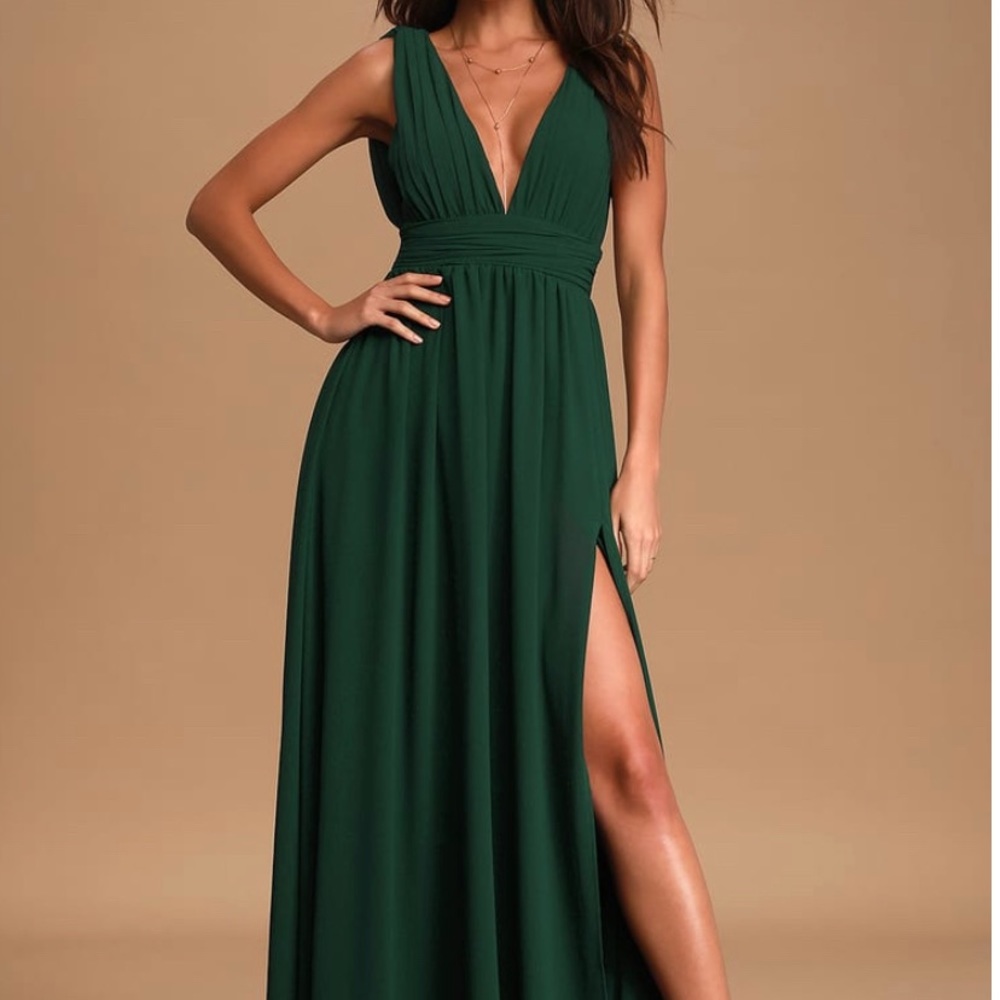 Heavenly Hues Forest Green Maxi Dress